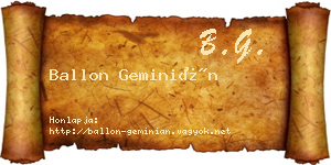 Ballon Geminián névjegykártya